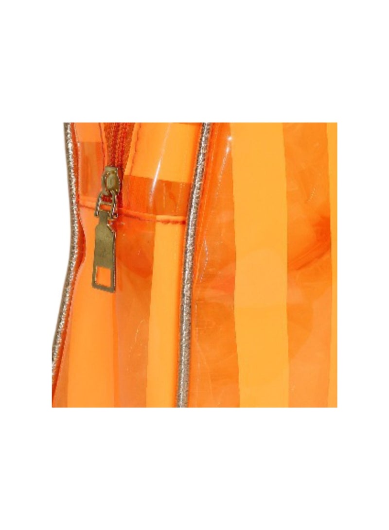 فانسي حقيبة ظهر للبنات - برتقالي شفاف - Image 3